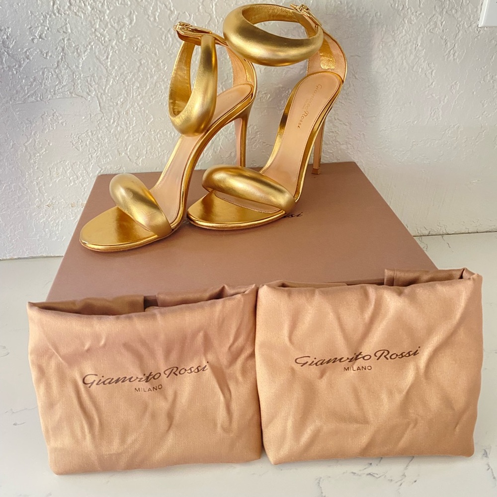 Gianvito Rossi Metallic Gold Sandals